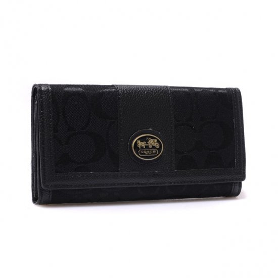 Coach Legacy Slim Envelope in Signature Large Black Wallets BLN | Women